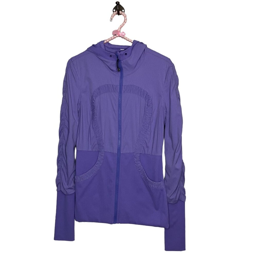 Lululemon Size 8 Purple Reversible Dance Studio‎ Ruched Stretch Yoga Jacket Rare
